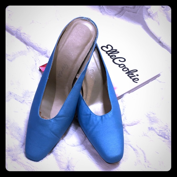 light blue mules shoes
